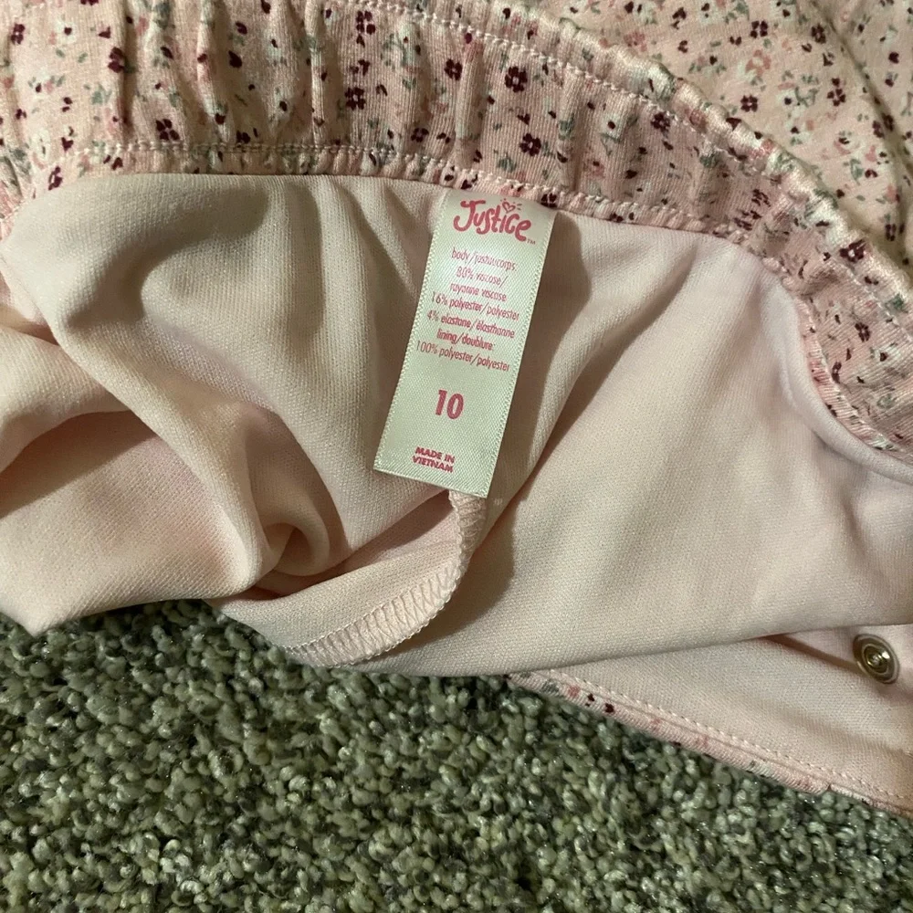 JUSTICE - PINK FLORAL SKIRT